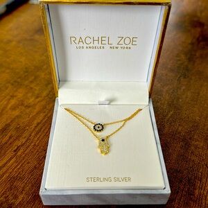 Rachel Zoe layered hamsa necklace, gold